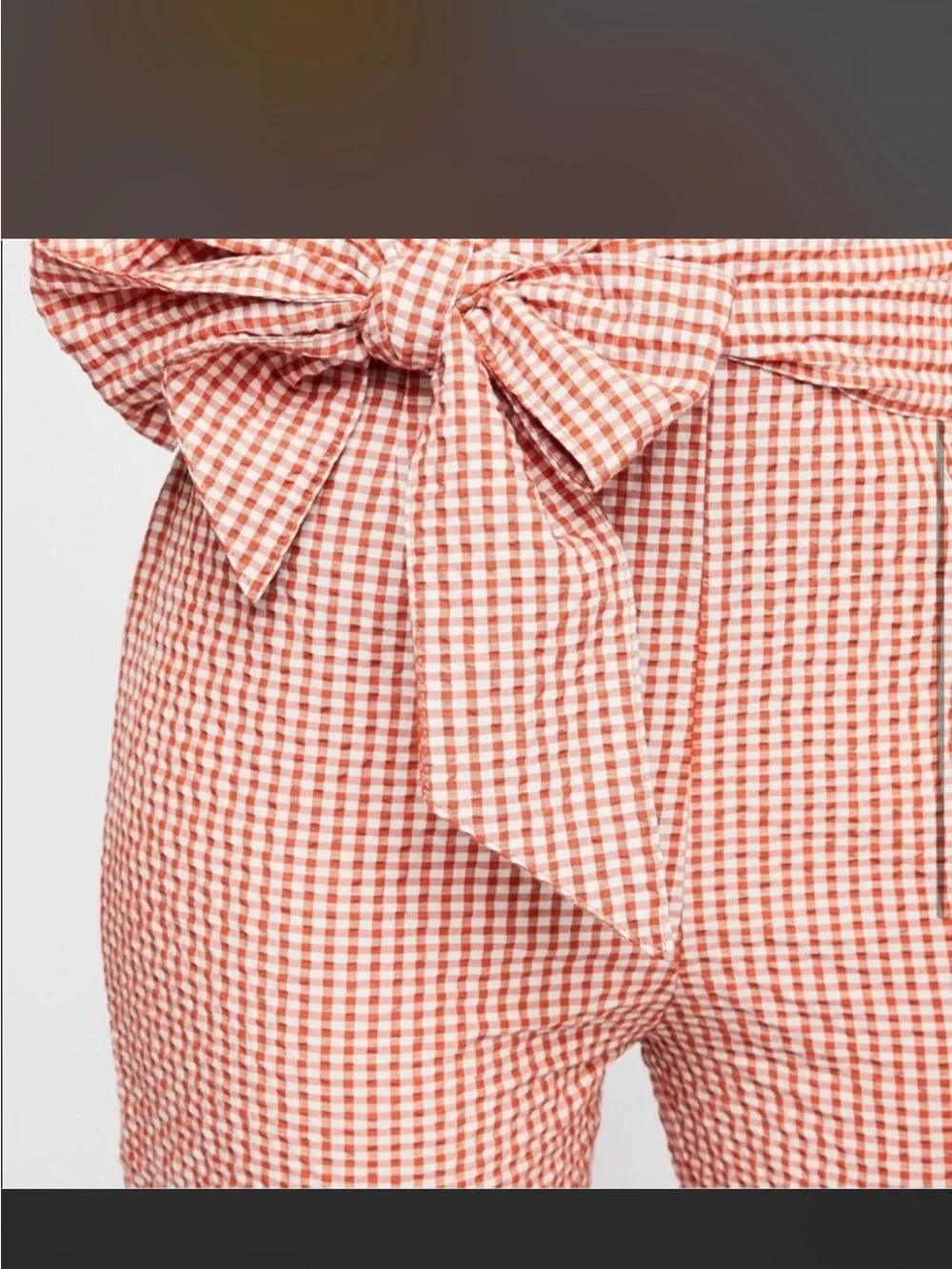 Free People West Side High-Waisted Gingham Tie-Belt Crop Pants